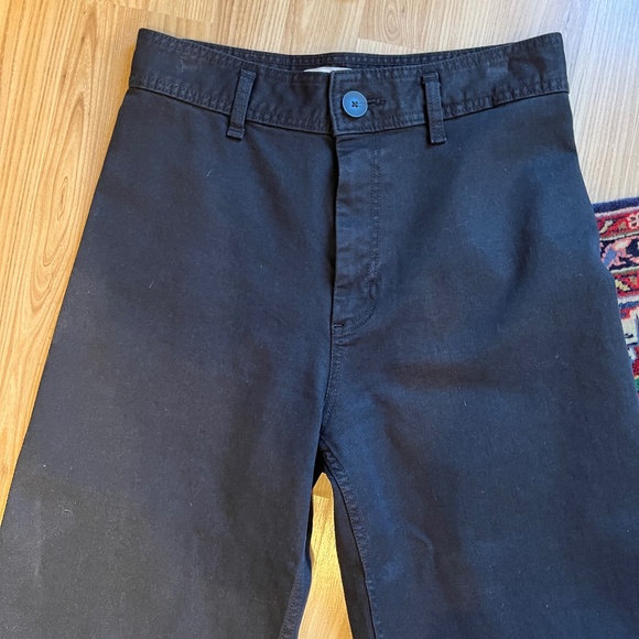 Zara 10/42 wide-leg black jeans with frayed hem - Picture 2 of 16